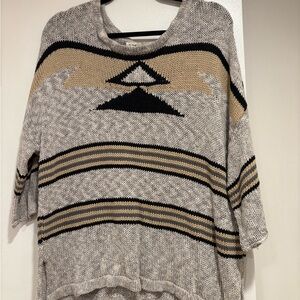 Vintage Havana Black and Tan Geometric Sweater